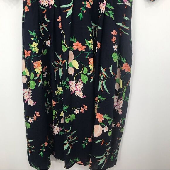 Romacci Navy Blue Floral Print Lightweight Cotton Popover Dress NEW - Picture 5 of 12